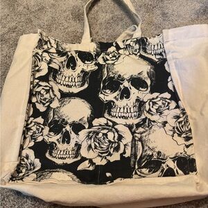 Skull and Rose Tote Bag